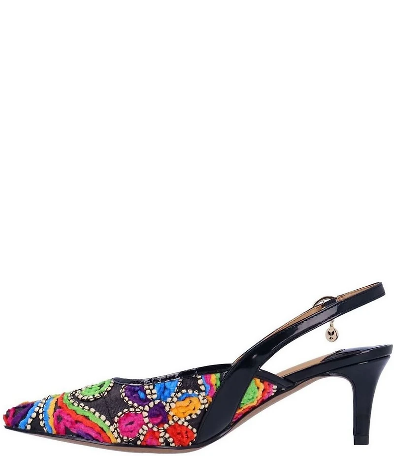 J. Renee Klaudia Chenille Mesh Slingback Pumps