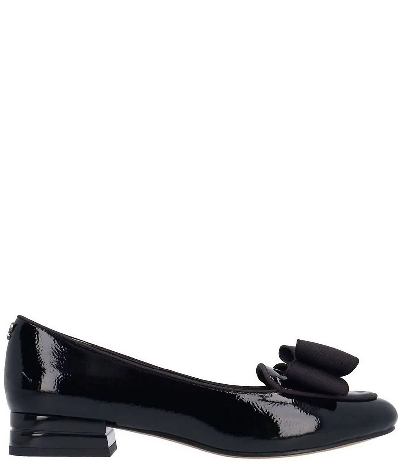 J. Renee Kori Patent Grosgrain Bow Pumps