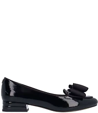 J. Renee Kori Patent Grosgrain Bow Pumps