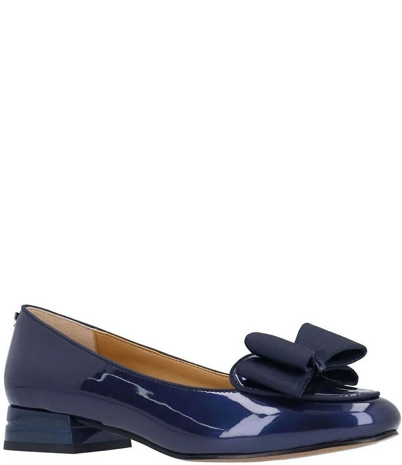 J. Renee Kori Patent Grosgrain Bow Pumps