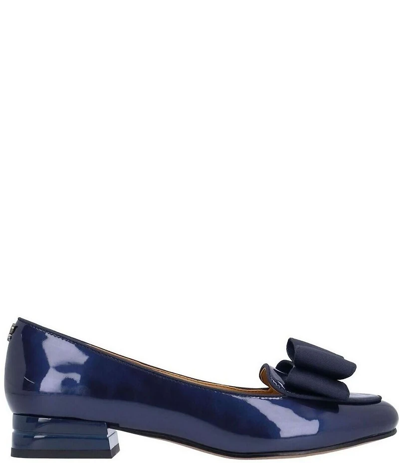J. Renee Kori Patent Grosgrain Bow Pumps