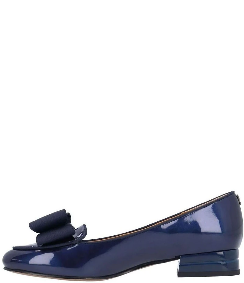 J. Renee Kori Patent Grosgrain Bow Pumps