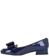J. Renee Kori Patent Grosgrain Bow Pumps