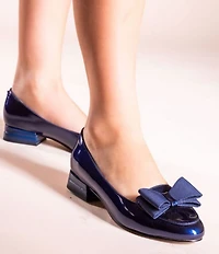 J. Renee Kori Patent Grosgrain Bow Pumps