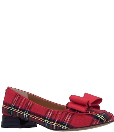 J. Renee Kori Plaid Grosgrain Bow Pumps