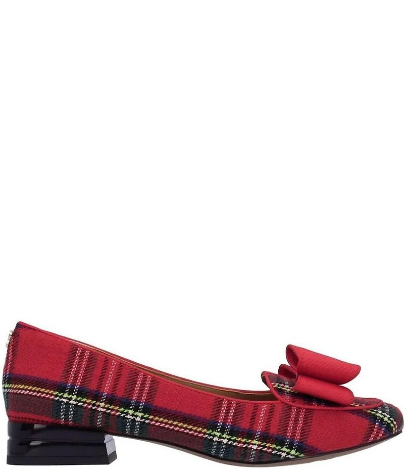 J. Renee Kori Plaid Grosgrain Bow Pumps