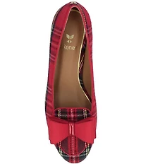 J. Renee Kori Plaid Grosgrain Bow Pumps