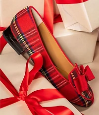 J. Renee Kori Plaid Grosgrain Bow Pumps