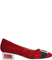 J. Renee Kreengle Velvet Rhinestone Buckle Ornament Strap Holiday Pumps
