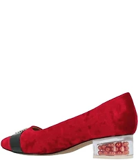 J. Renee Kreengle Velvet Rhinestone Buckle Ornament Strap Holiday Pumps