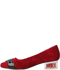J. Renee Kreengle Velvet Rhinestone Buckle Ornament Strap Holiday Pumps