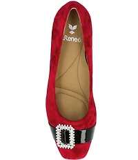 J. Renee Kreengle Velvet Rhinestone Buckle Ornament Strap Holiday Pumps
