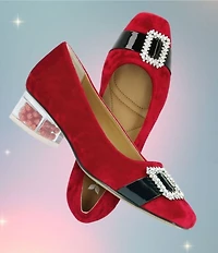 J. Renee Kreengle Velvet Rhinestone Buckle Ornament Strap Holiday Pumps