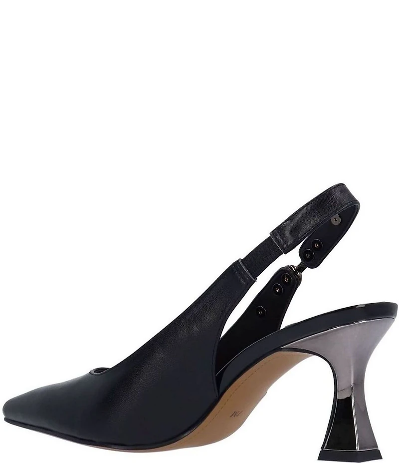 J. Renee Krissa Leather Chain Slingback Dress Pumps