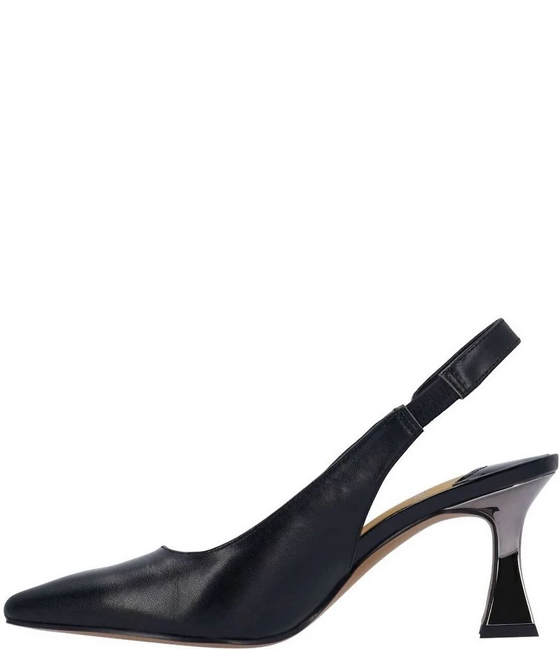 J. Renee Krissa Leather Chain Slingback Dress Pumps