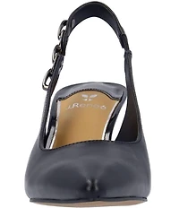 J. Renee Krissa Leather Chain Slingback Dress Pumps