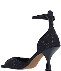 J. Renee Lantana Satin Rhinestone Ankle Strap Dress Sandals