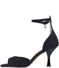 J. Renee Lantana Satin Rhinestone Ankle Strap Dress Sandals