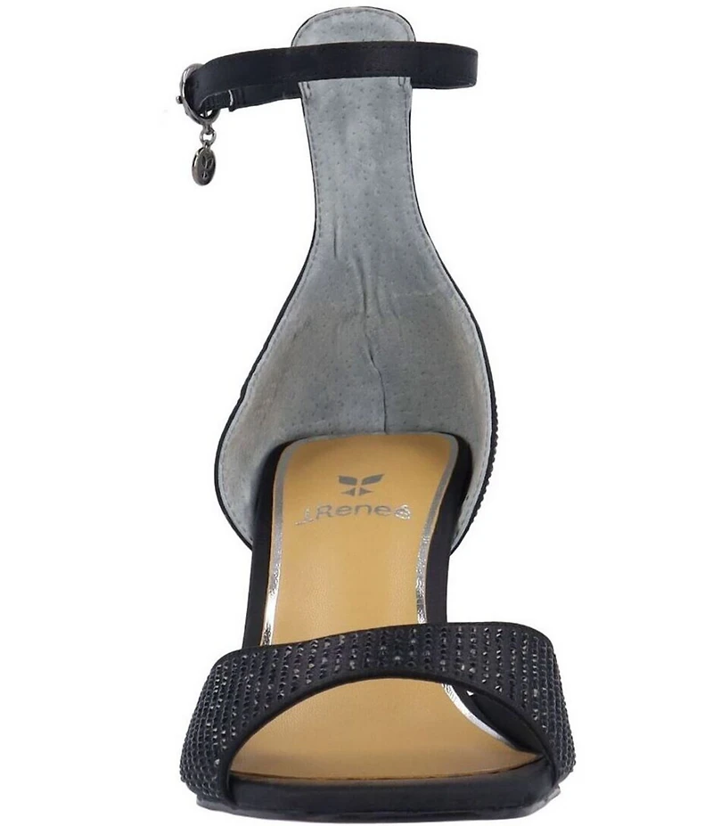 J. Renee Lantana Satin Rhinestone Ankle Strap Dress Sandals