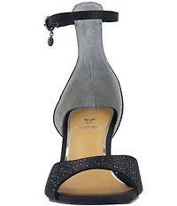 J. Renee Lantana Satin Rhinestone Ankle Strap Dress Sandals