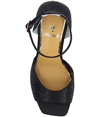 J. Renee Lantana Satin Rhinestone Ankle Strap Dress Sandals