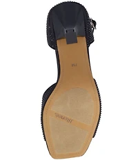 J. Renee Lantana Satin Rhinestone Ankle Strap Dress Sandals