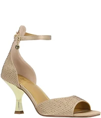 J. Renee Lantana Satin Rhinestone Ankle Strap Dress Sandals