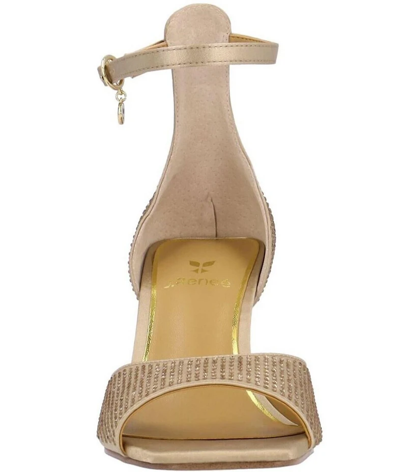 J. Renee Lantana Satin Rhinestone Ankle Strap Dress Sandals