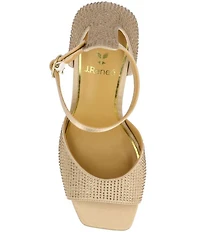 J. Renee Lantana Satin Rhinestone Ankle Strap Dress Sandals