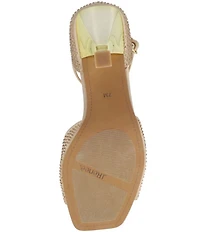 J. Renee Lantana Satin Rhinestone Ankle Strap Dress Sandals