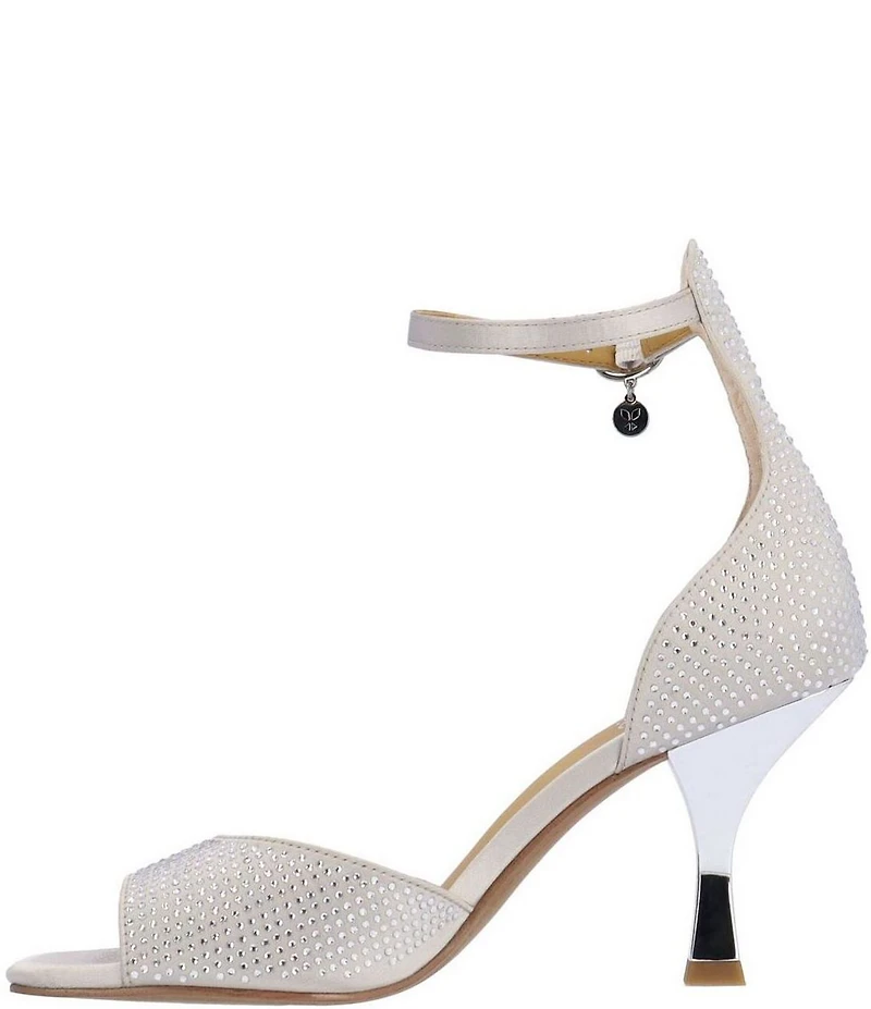 J. Renee Lantana Satin Rhinestone Ankle Strap Dress Sandals