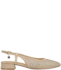 J. Renee Layton Rhinestone Embellished Mesh Slingback Pumps