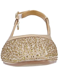 J. Renee Layton Rhinestone Embellished Mesh Slingback Pumps