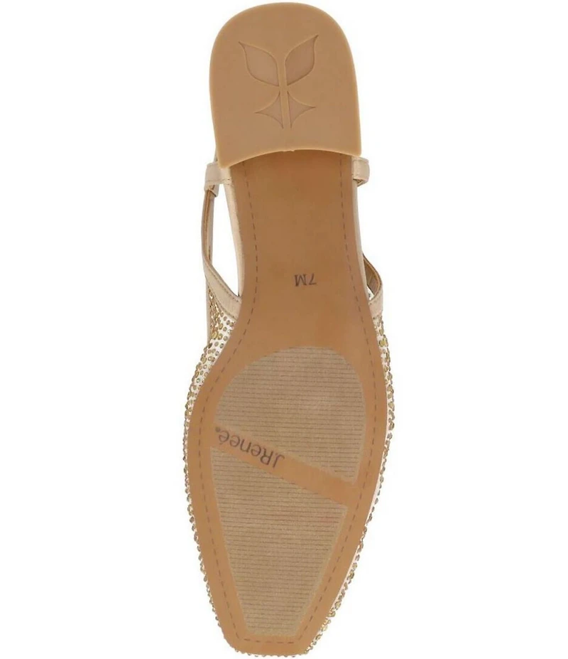 J. Renee Layton Rhinestone Embellished Mesh Slingback Pumps