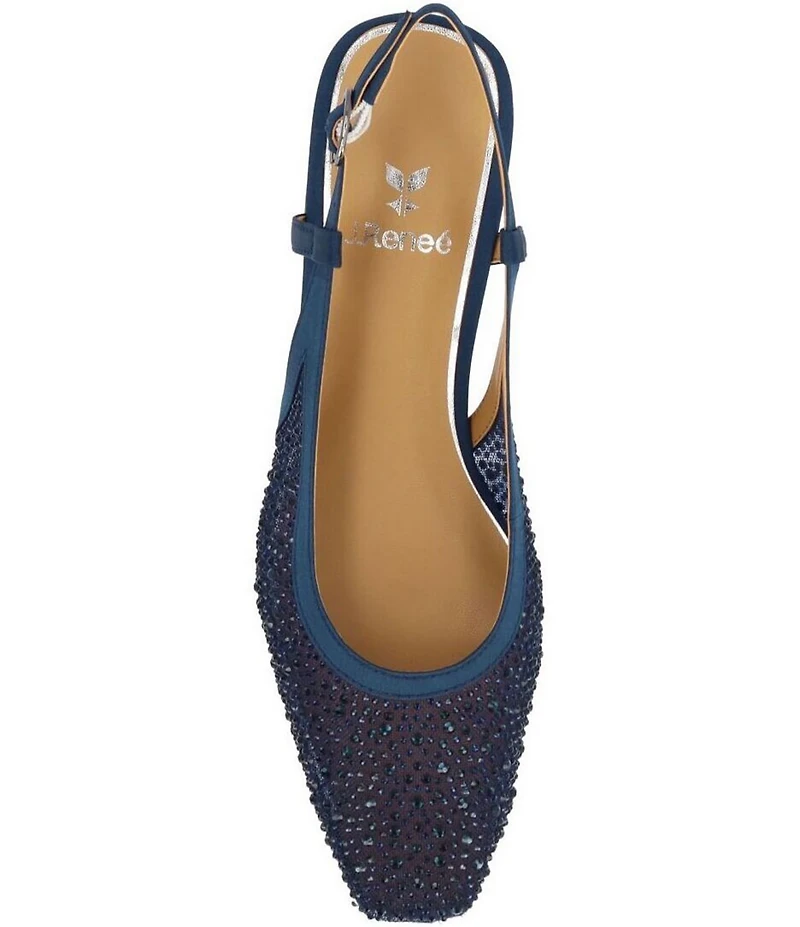J. Renee Layton Rhinestone Embellished Mesh Slingback Pumps