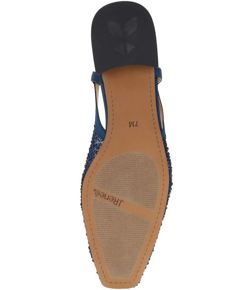 J. Renee Layton Rhinestone Embellished Mesh Slingback Pumps