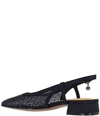 J. Renee Layton Rhinestone Embellished Mesh Slingback Pumps