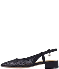 J. Renee Layton Rhinestone Embellished Mesh Slingback Pumps