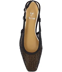 J. Renee Layton Rhinestone Embellished Mesh Slingback Pumps