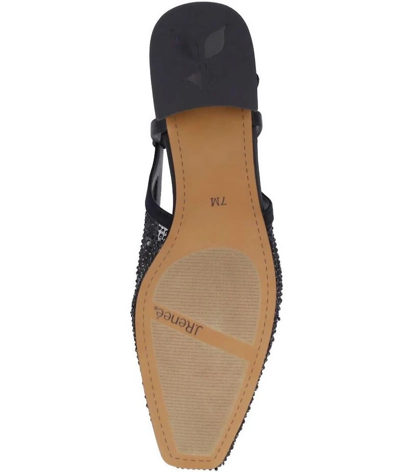 J. Renee Layton Rhinestone Embellished Mesh Slingback Pumps