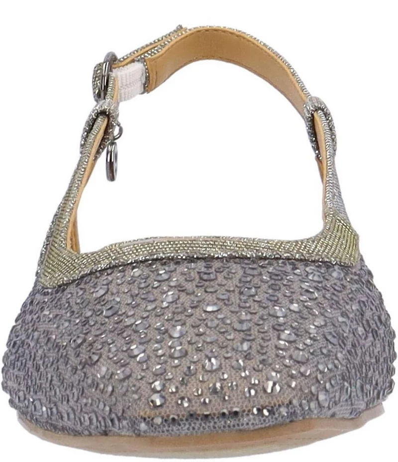 J. Renee Layton Shimmer Rhinestone Mesh Slingback Pumps