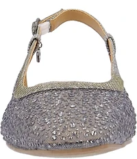 J. Renee Layton Shimmer Rhinestone Mesh Slingback Pumps