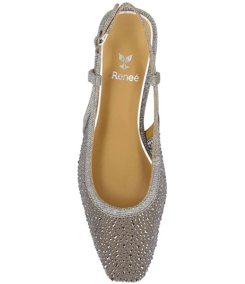 J. Renee Layton Shimmer Rhinestone Mesh Slingback Pumps