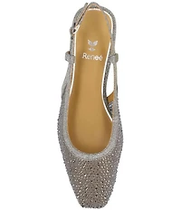 J. Renee Layton Shimmer Rhinestone Mesh Slingback Pumps