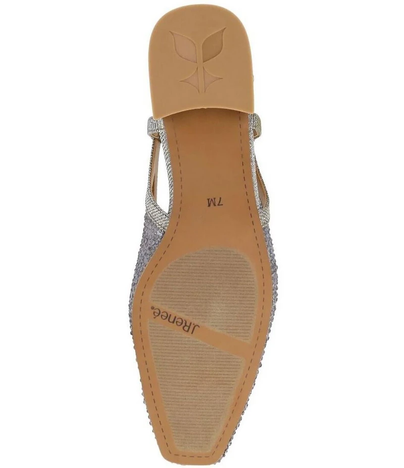 J. Renee Layton Shimmer Rhinestone Mesh Slingback Pumps