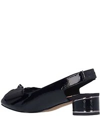 J. Renee Lazule Patent Grosgrain Bow Sling Pumps