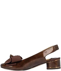 J. Renee Lazule Patent Grosgrain Bow Sling Pumps