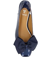 J. Renee Lazule Patent Grosgrain Bow Sling Pumps