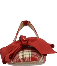 J. Renee Lazule Tartan Plaid Slingback Block Heel Bow Pumps