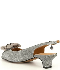 J. Renee Leonelle Glitter Fabric Flower Ornament Peep Toe Dress Pumps